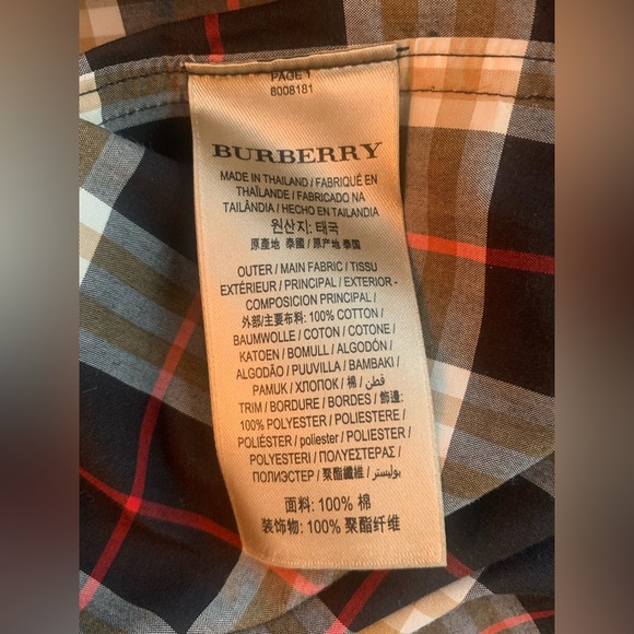 Burberry Ladies Midnight Saoirse Cotton Checked Shirt - Size 10 - Picture 10 of 10